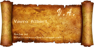 Vavro Albert névjegykártya